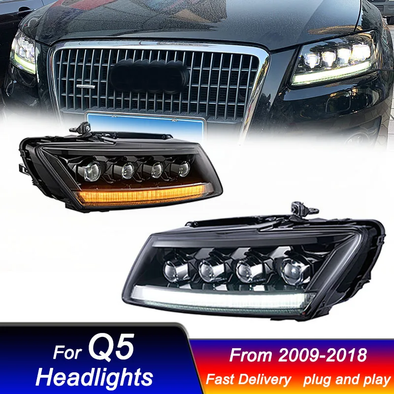 Car LED Headlights for Audi Q5 2009-2018 upgrade new style full LED DRL Dynamic Signal Head Lamp Bi Xenon Beam Headlamp Accembly