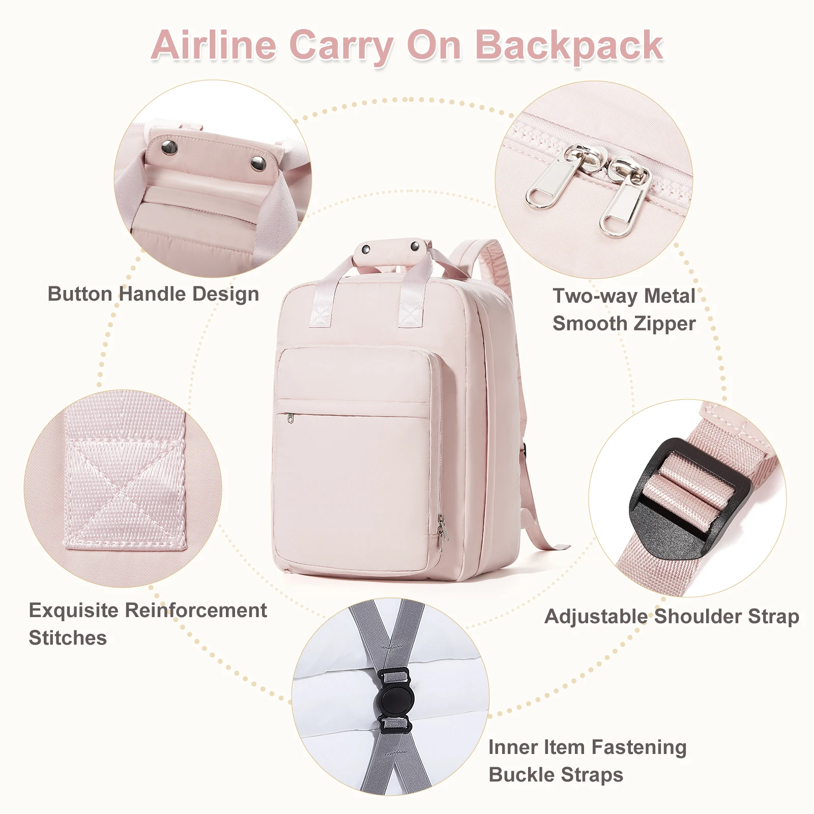 Women Travel Backpack Expandable Suitcase Cabin Bag Large Capacity Carry-Ons Backpack Leisure Bookbag Laptop Backpack School Bag