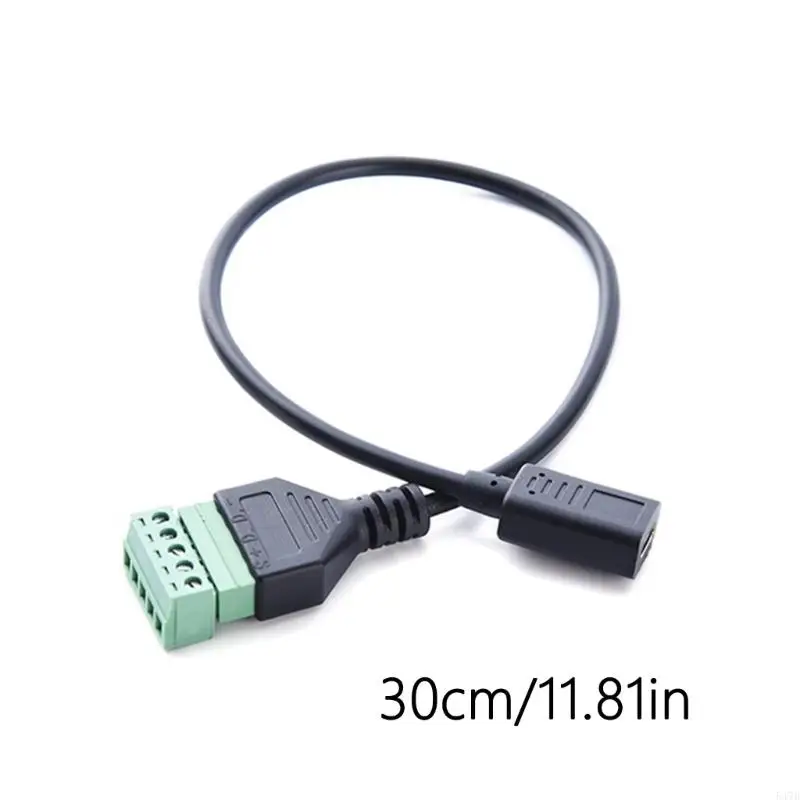 Electronic Cable Type C USB Female To 5 Pin Screw Terminal Cable for Charging