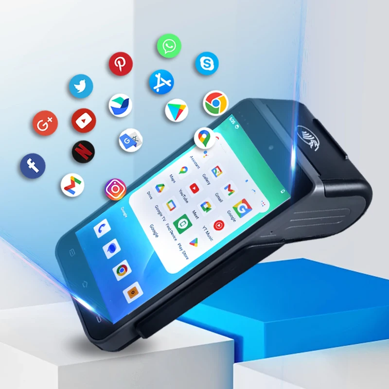 Portable POS Machine Android 14.0 OS NFC Bluetooth USB Connectivity Commercial Bank Pos Device Card Swipe Printer Pos Terminal