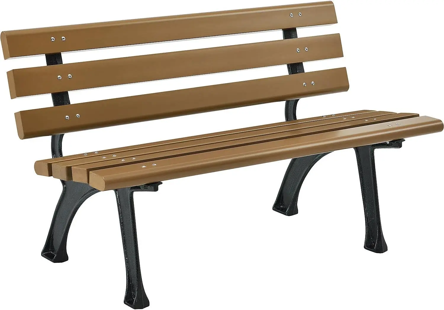 This Indoor/Outdoor Bench Is Ideal For Parks And Gardens Park Bench with Backrest 4'L Tan 23