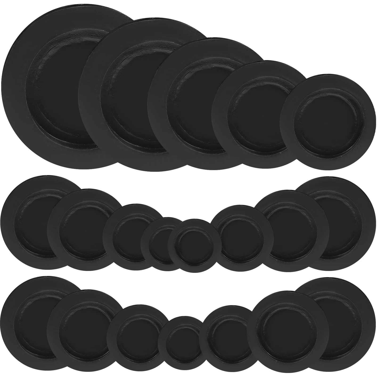 20pcs Round Rubber Stopper 26mm 25mm 30mm 32mm 38mm Black Piggy Bank Plugs Reusable Sealing Caps Containers Storage Hardware