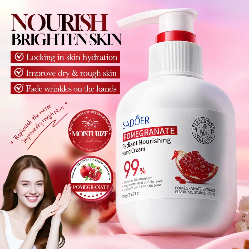 

Крем для рук с экстрактом граната увлажняет, питает, осветляет, предотвращает сухость и трещины, а также восстанавливает кожу.