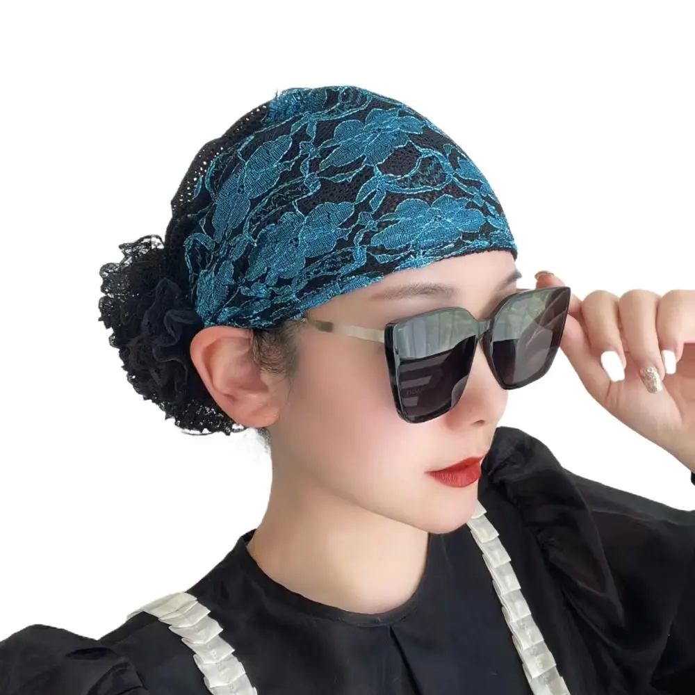 Lace Turban Hats for Women Muslim Headscarf Head Wraps Caps Female Daily Beanie Hair Cover Cap