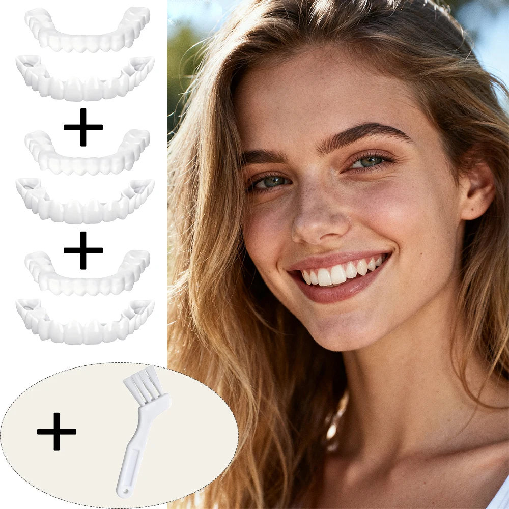 

New Beginner Proof Teeth Veneers Reusable Instant Smile Whitening Super Easy to Wear for Users H2931