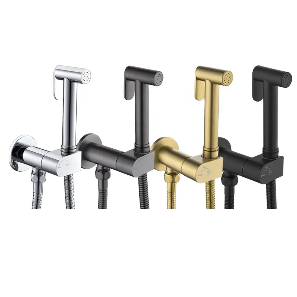 

-for Luxury Bathroom Hand Mixer WC Toilet Hand Sprayer Brass Shattaf Brushed Gold Bidet Faucet Mixer