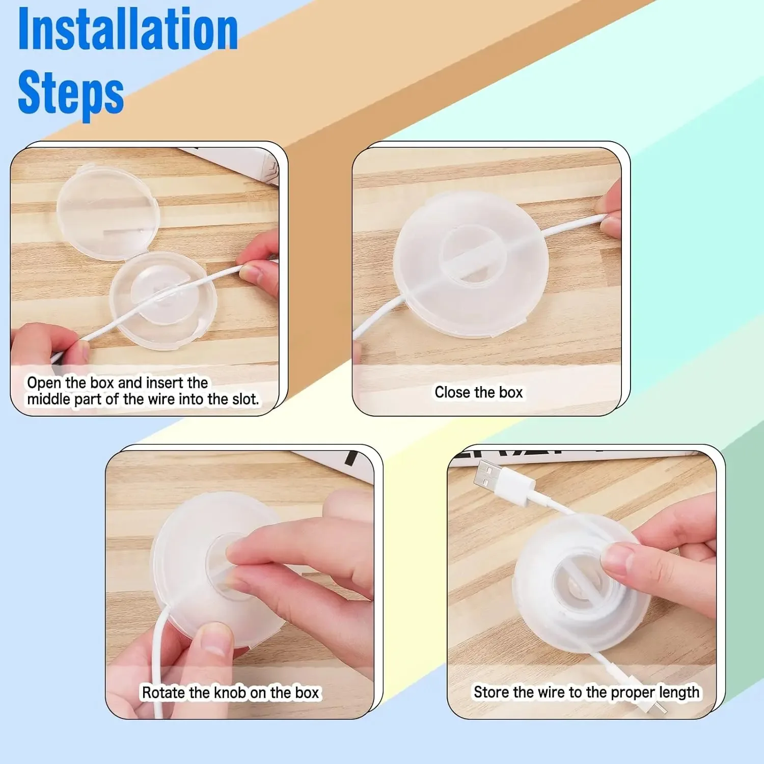 1-3PCS round Storage Cable Winder Portable Charger Cord Organizer Retractable Cables Management for Home Office Classroom view 6