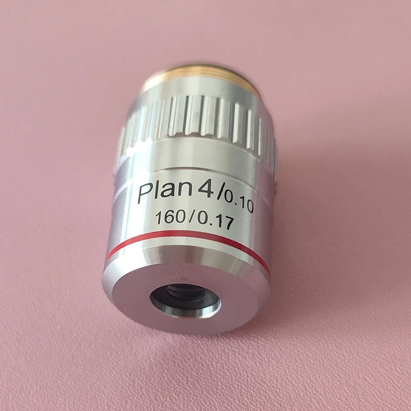 Microscope Plan Achromatic Objective Lens 4X Biological Microscope Objectives Standard RMS Interface DIN160/0.1mm