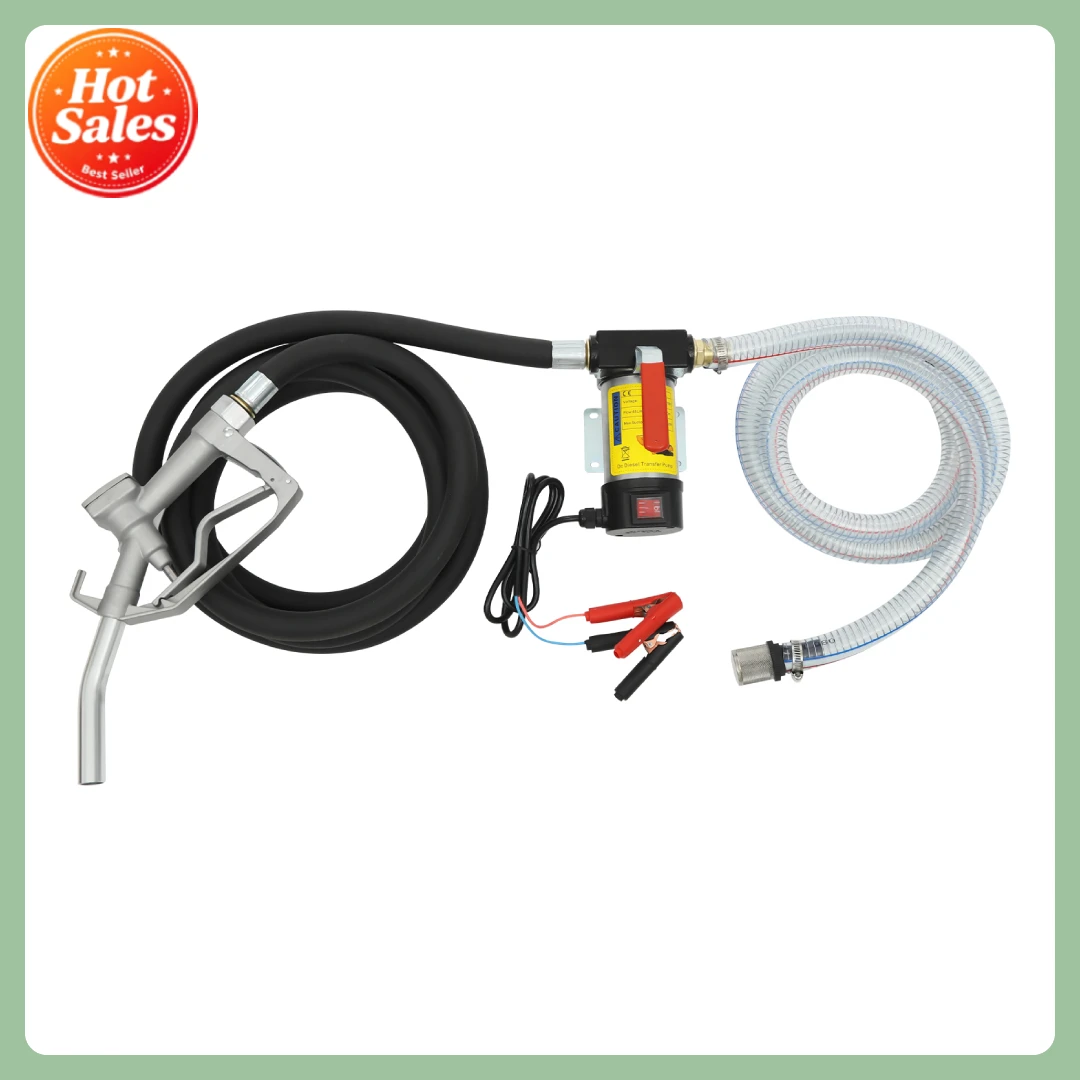 Bymaocar Diesel-Kraftstoffpumpe 12V 45L/min 175W 3500RPM Hochleistungs-Dieselpumpe für Ölabsauger Kraftstofftransferwerkzeug Gusseisen Sandgestrahlt Robust Langlebig Eingebautes Bypassventil
