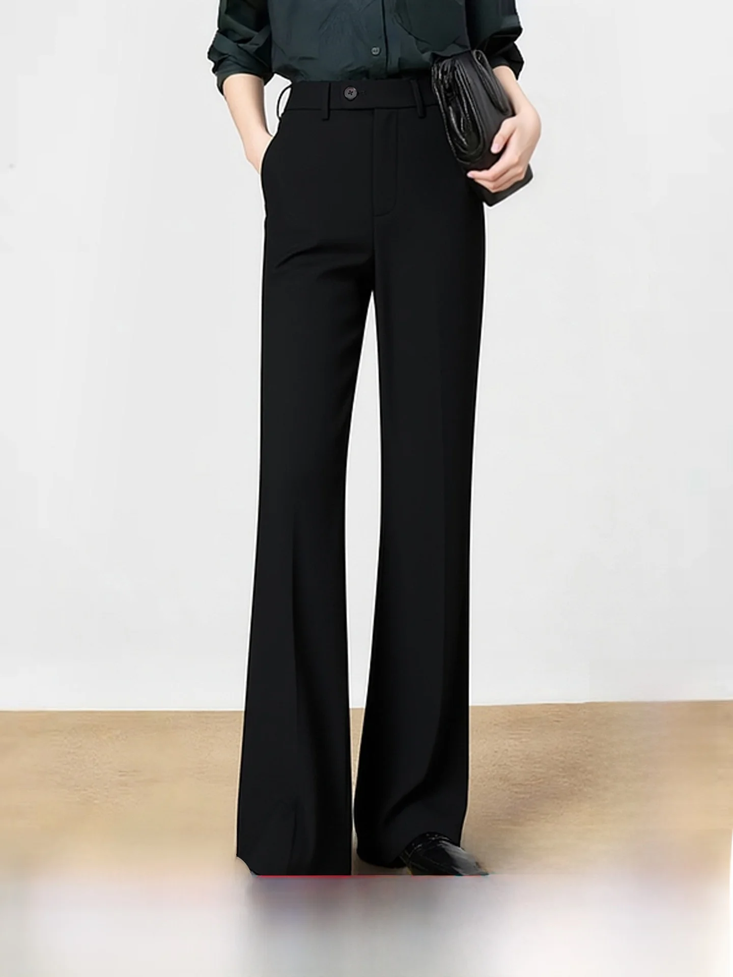 

Bla Straight Leg Suit Pants Women's Ele Slimming Trousers for Job Interviews And Commuting High Waist Casual Pants