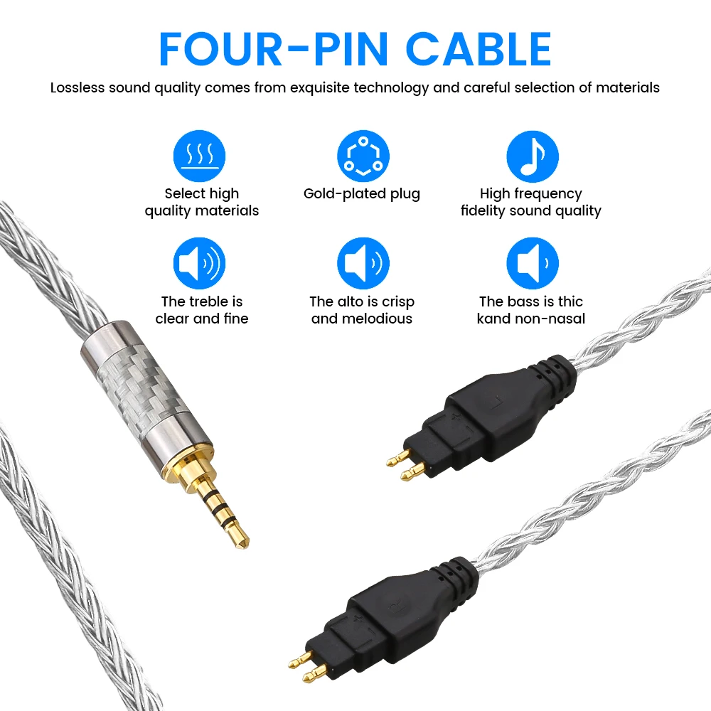 

HiFI 16core 99% OCC Silver Plate 4pin XLR/2.5/3.5/4.4mm Earphone upgrade audio Cable For Sennheis HD580 HD600 HD650 HDxxx HD660S