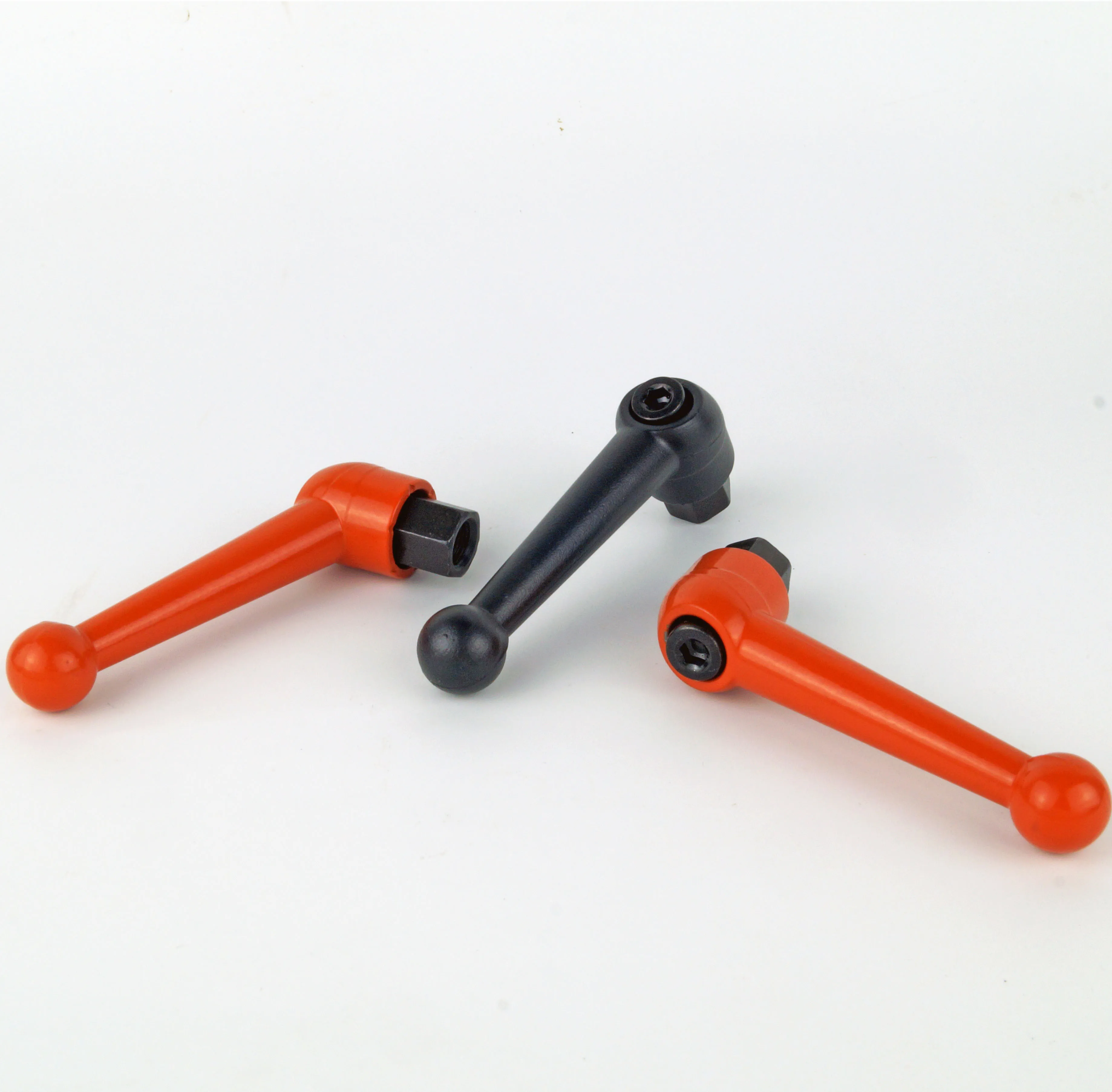 M10 BLACK / Orange zinc alloy solid adjustable handle clamping tension lever arm female threads