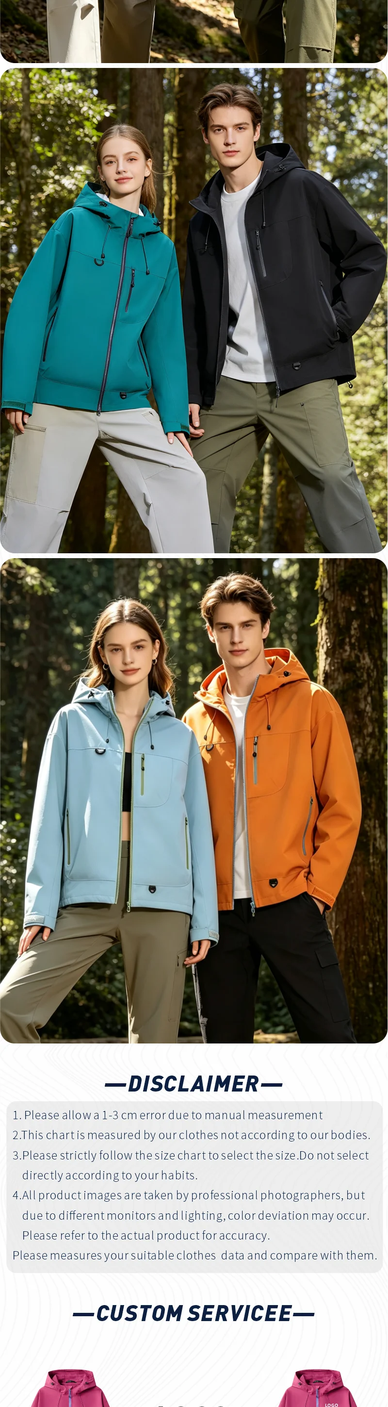 Wasserdichte Wanderjacken für Männer und Frauen, Sonnenschutz-Windbreaker, Camping-Kletterjacken, Unisex, mit individueller Stickerei, Text, DIY-Druck, Logo – Detail 5