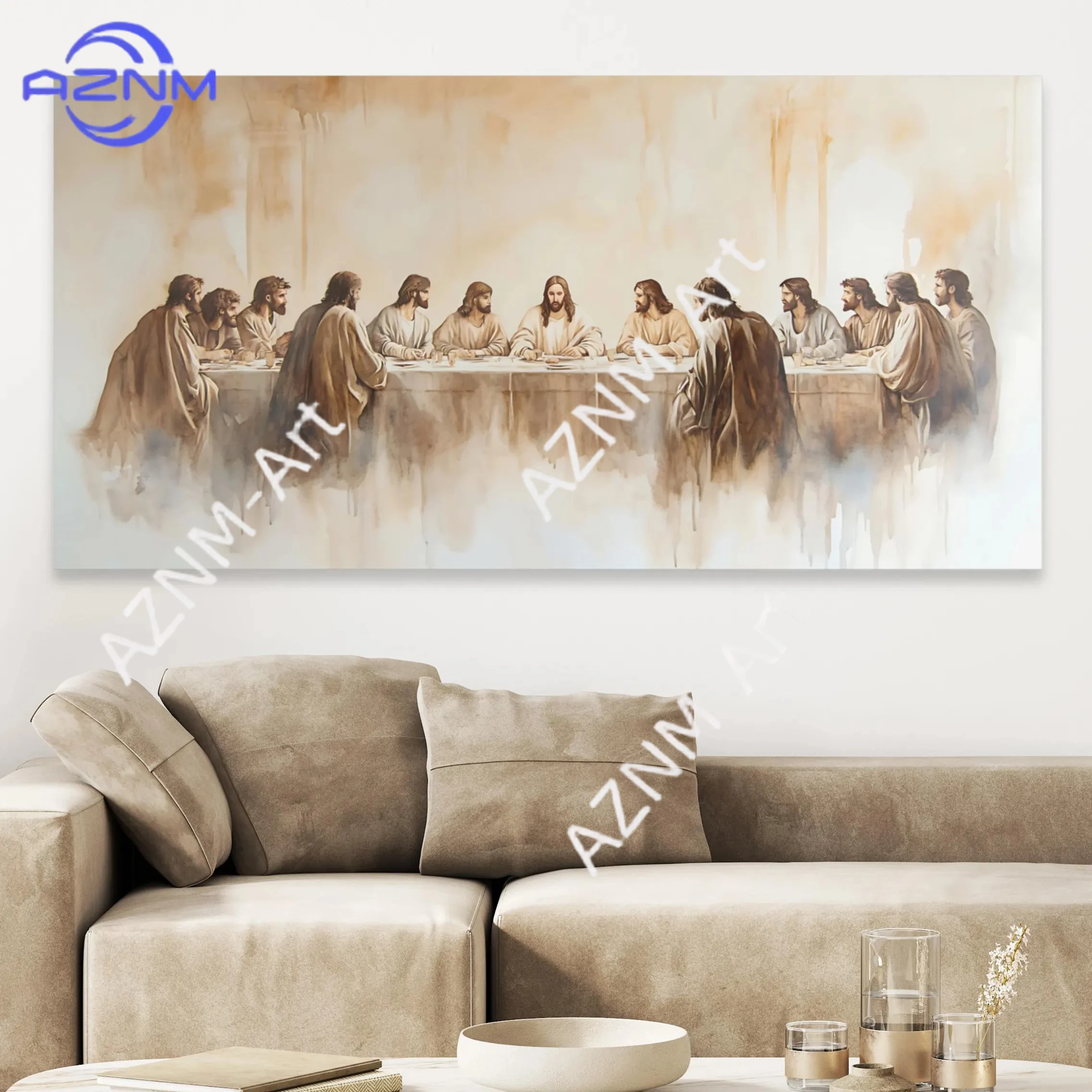 1PC ，Last Supper Wall Art, Christian Artwork, Last Supper Painting, Last Supper Canvas, Modern Christian Artwork,