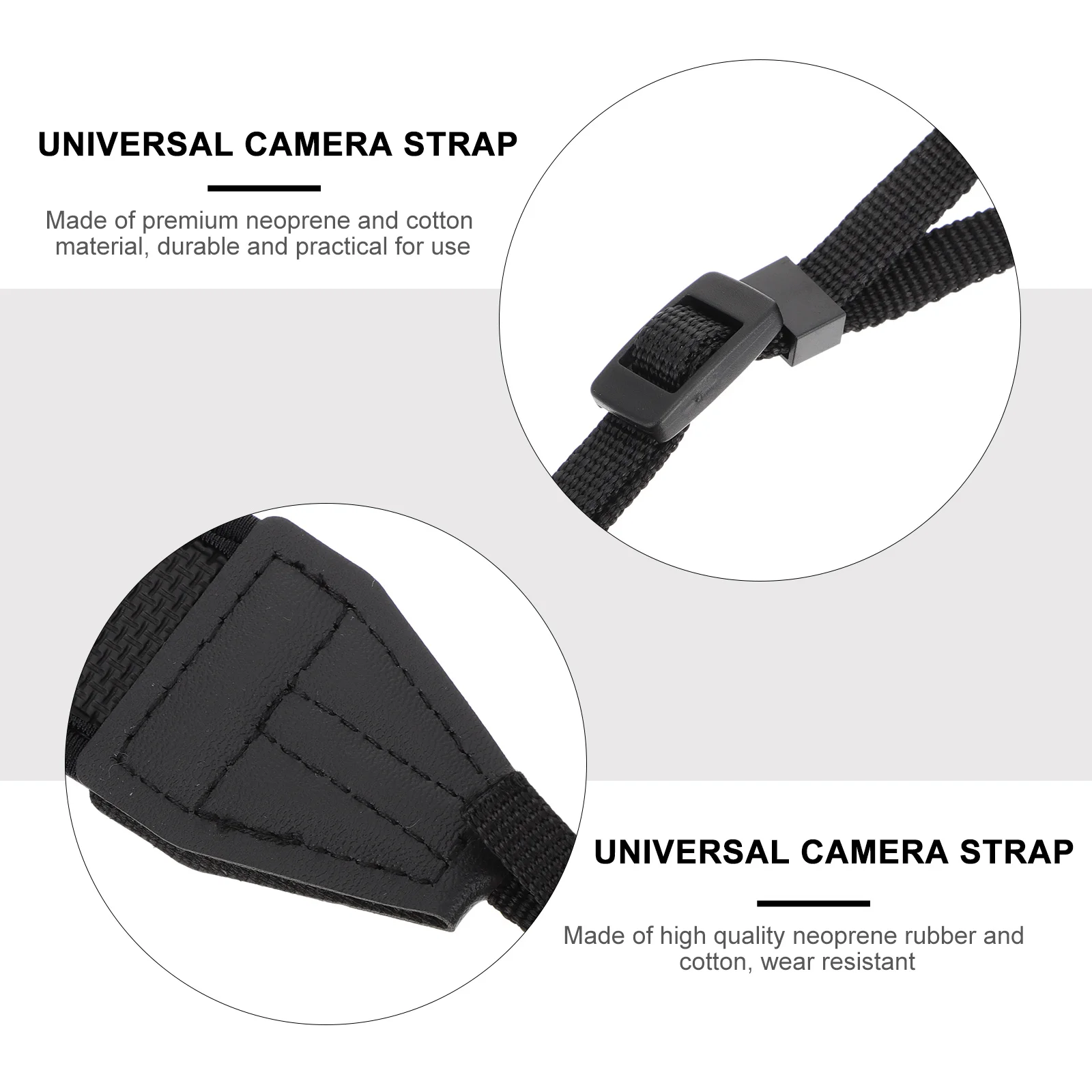 

2pcs Camera Shoulder Strap Adjustable Neoprene Cotton Material Outdoor Hiking Camping Use Hang Hook Non-Slip Ends Universal