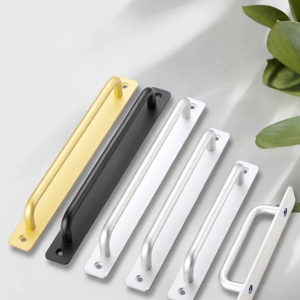 Stylish Aluminum Alloy Drawer Handle Modern Minimalist Cabinet Knobs Punch Free Furniture Hardware For Kitchen Wardrobe