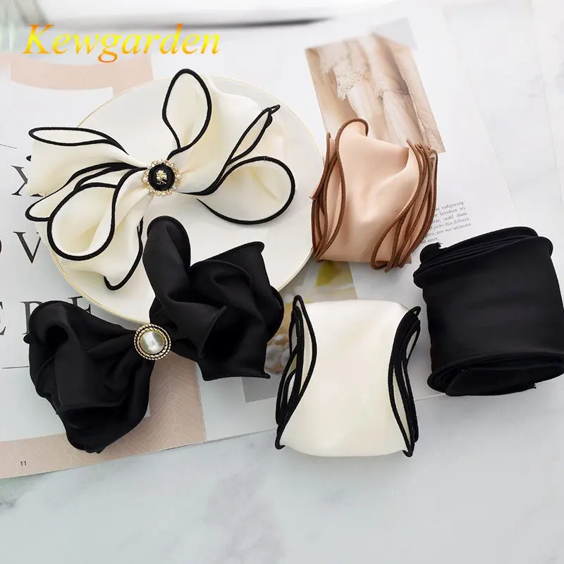 Matte Wavy Edged Satin Ribbon DIY Handmade Headband Hair Accessory Material Bow Hair Silky Fabric for Sewing and Craft 6 Meters