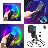 M6CA USB Condenser Microphone with Lighting Adjustable 360 Degree Microphone Stand Noise Reduces for Gamers & Remote Workers