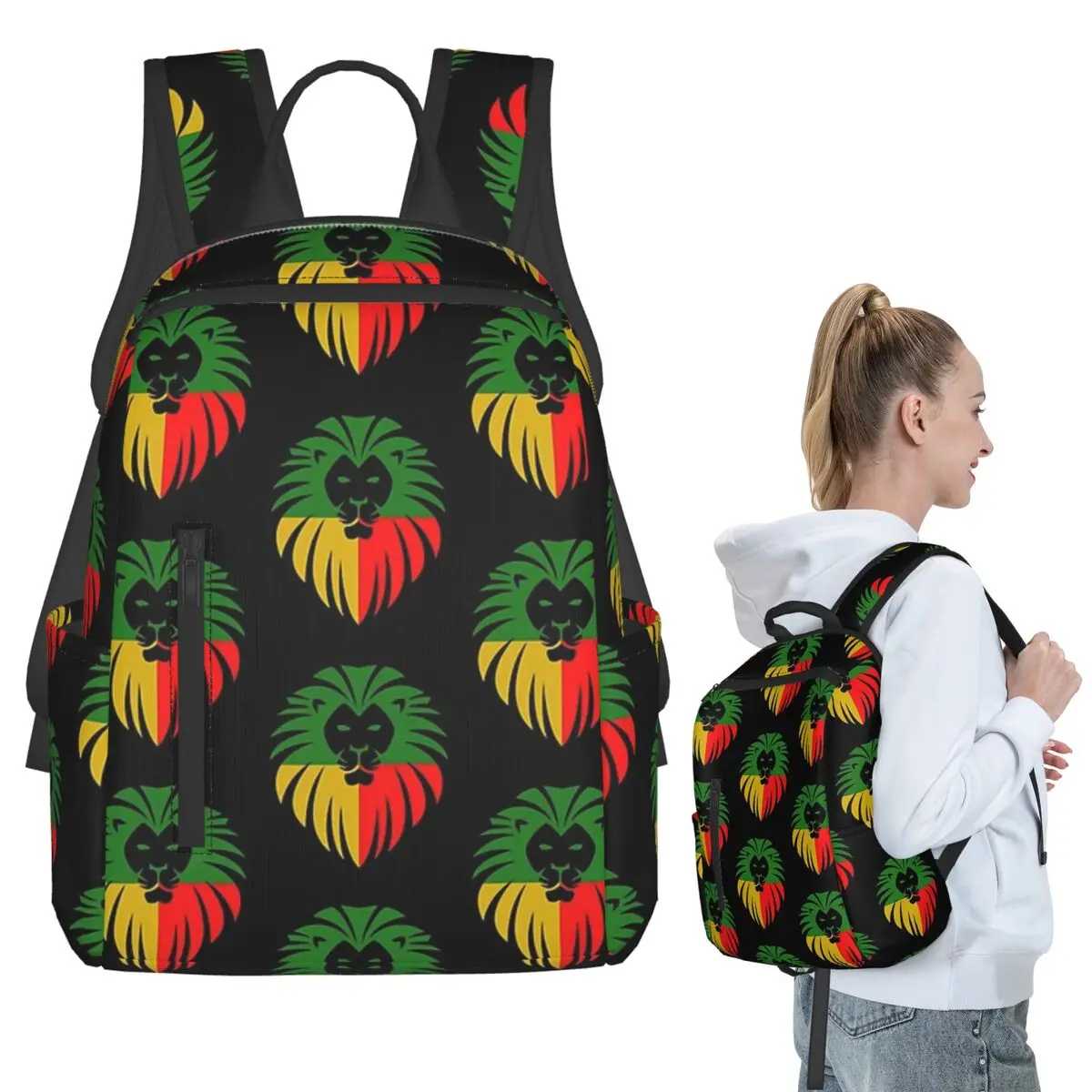 

Rasta Lion Stripe Backpack Student BookBag Children School Bag Computer Shoulder Bags Boys Girls