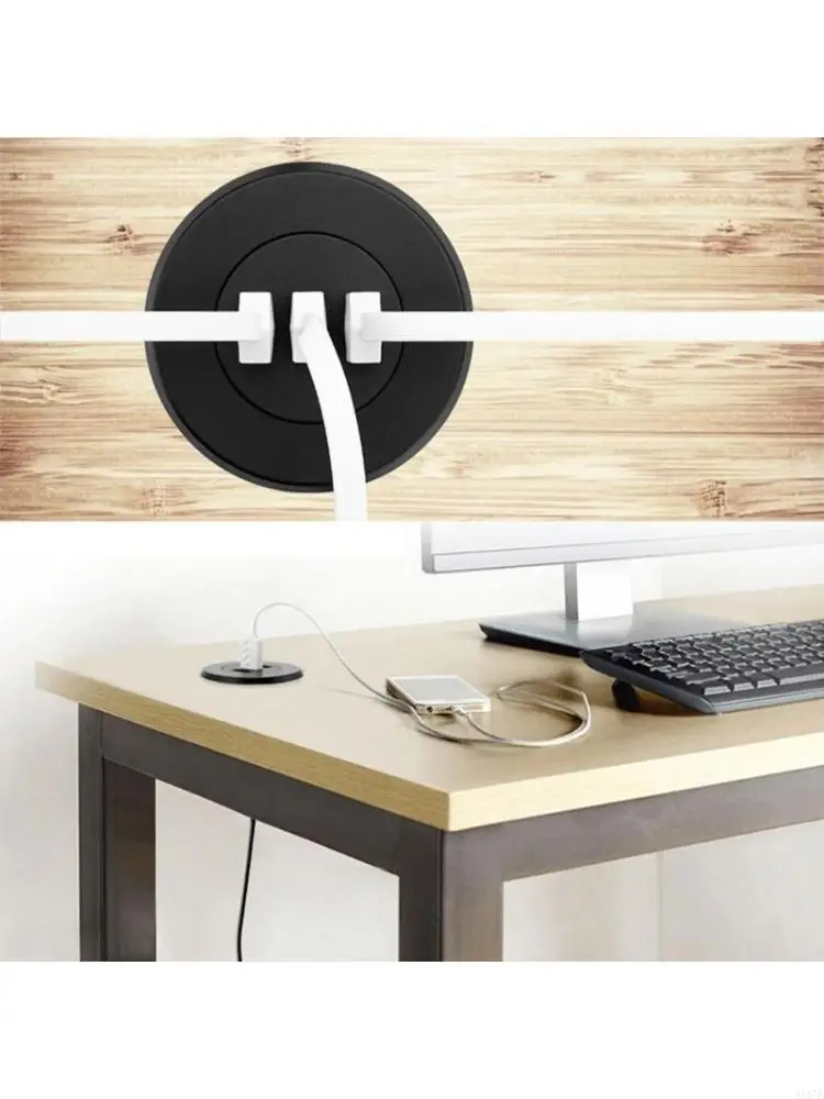 H37B 워크 스테이션에서 빠른 충전을위한 USB 및 유형 C 포트를 갖춘 통합 충전 홀더 스탠드 데스크 홀 충전기