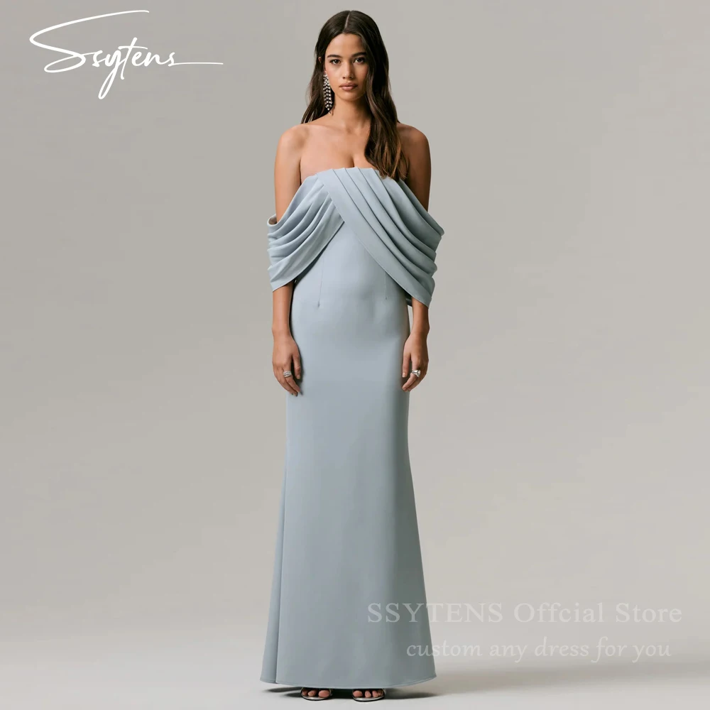

SSYTENS Elegant Women Evening Dresses Simple Green Mermaid Party Dress Pink Sexy Off Shoulder Customized Gown Vestidos De Fiesta