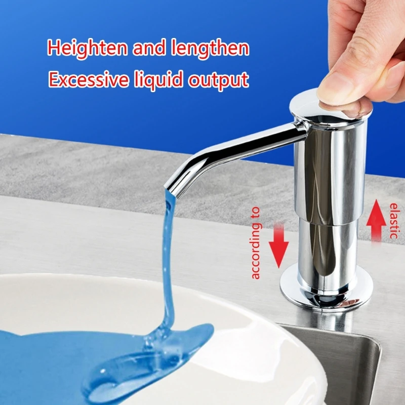 Upgraded Extended Kitchen Sink Soap Dispenser Press Tube Pump Dispenser Kitchen Sink Countertop Mounted Detergent Extension Tube