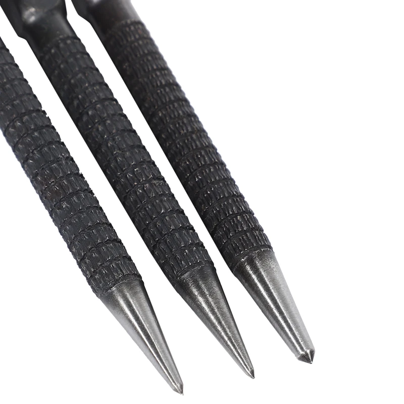 3Pcs High-Carbon Steel Center Punch Set 10Cm Non Slip Center Punch For Alloy Steel Metal Wood Marking Drilling Tool