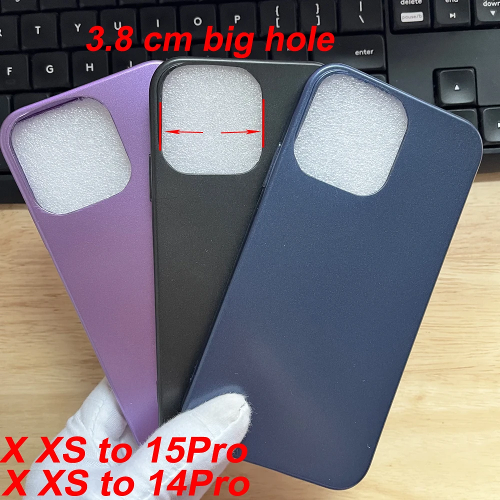 Big Hole Phone Case For X XS Converted to 15Pro Soft Case for X XS to 14pro Protect Back Cover