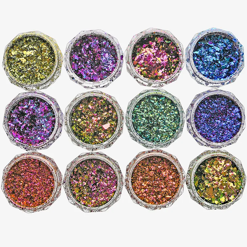 Chameleon Opal Powder Irregular Foil Glitter Resin Filling Craft Flakes Slices Manicure Chrome Pigment Shimmer Eyeshadow Powder