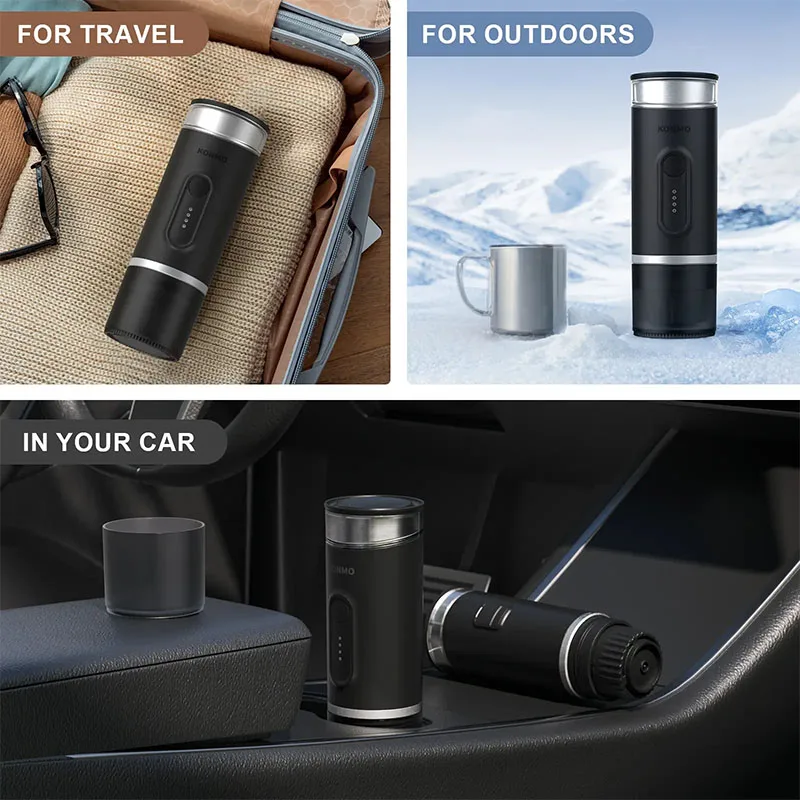 Automatic heating Portable Coffee Machine Extraction Coffee Maker Fit  Capsule Coffee Powder for Car Camping & Home Heat Water