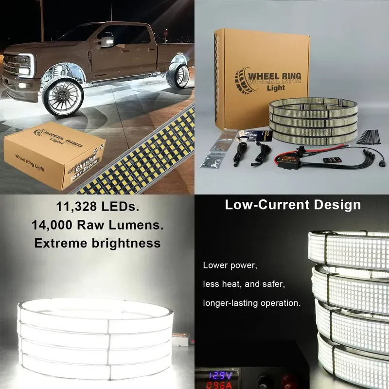

【CHIMU HOME】 Custom Wheel Rim Light Strip RGB RGBW Pure White Single Row 5 10 12 Row 15.5 17 Inch Car Wheel LED Ring Light