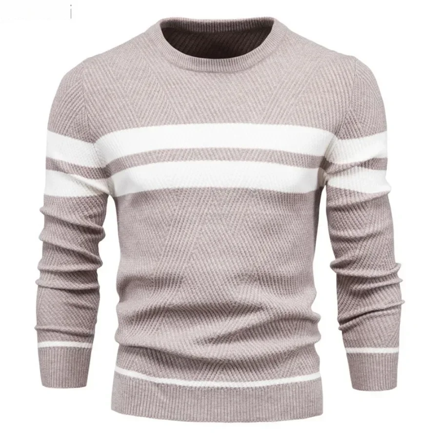 

Men's Warm Knitted Pullovers Sweaters Casual Patchwork Pullovers O-neck Daily Sweaters Tops Winter Clothes Knitwear for Men