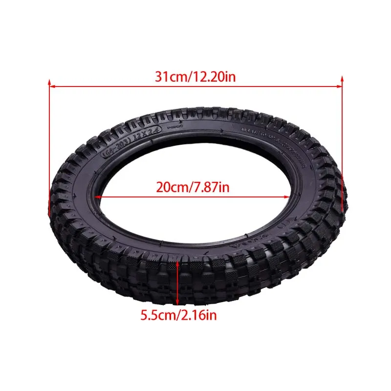 12x2.40(64-203) Inner and Outer Tyre 12x2.4 Pneumatic Tire for Kids Bike Children's Bicycle Accessories