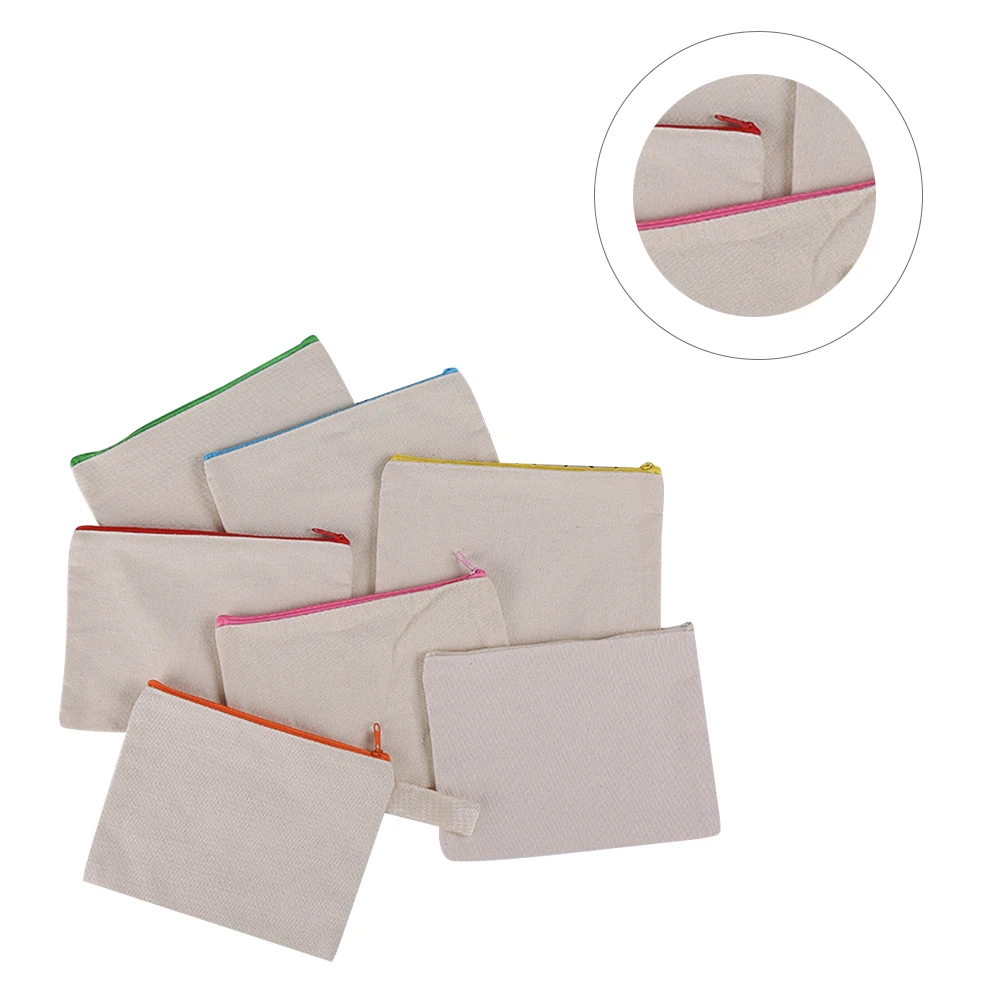 

10 PCS Large Bags Zipper Pencil Case Capacity Pouch Small Change Canvas Bulk Student