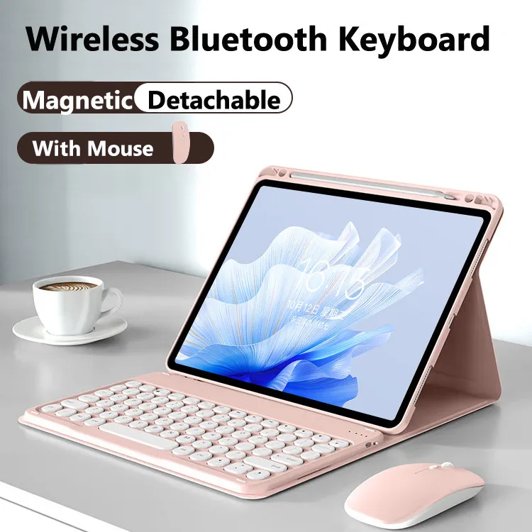 

For Xiaomi Pad 7 2024 11.2 Inch 2024 7 Pro 11.2 5 5 Pro 6 11inch for Redmi Pad SE 11 Keyboard Round Capkey Case with Pen Holder
