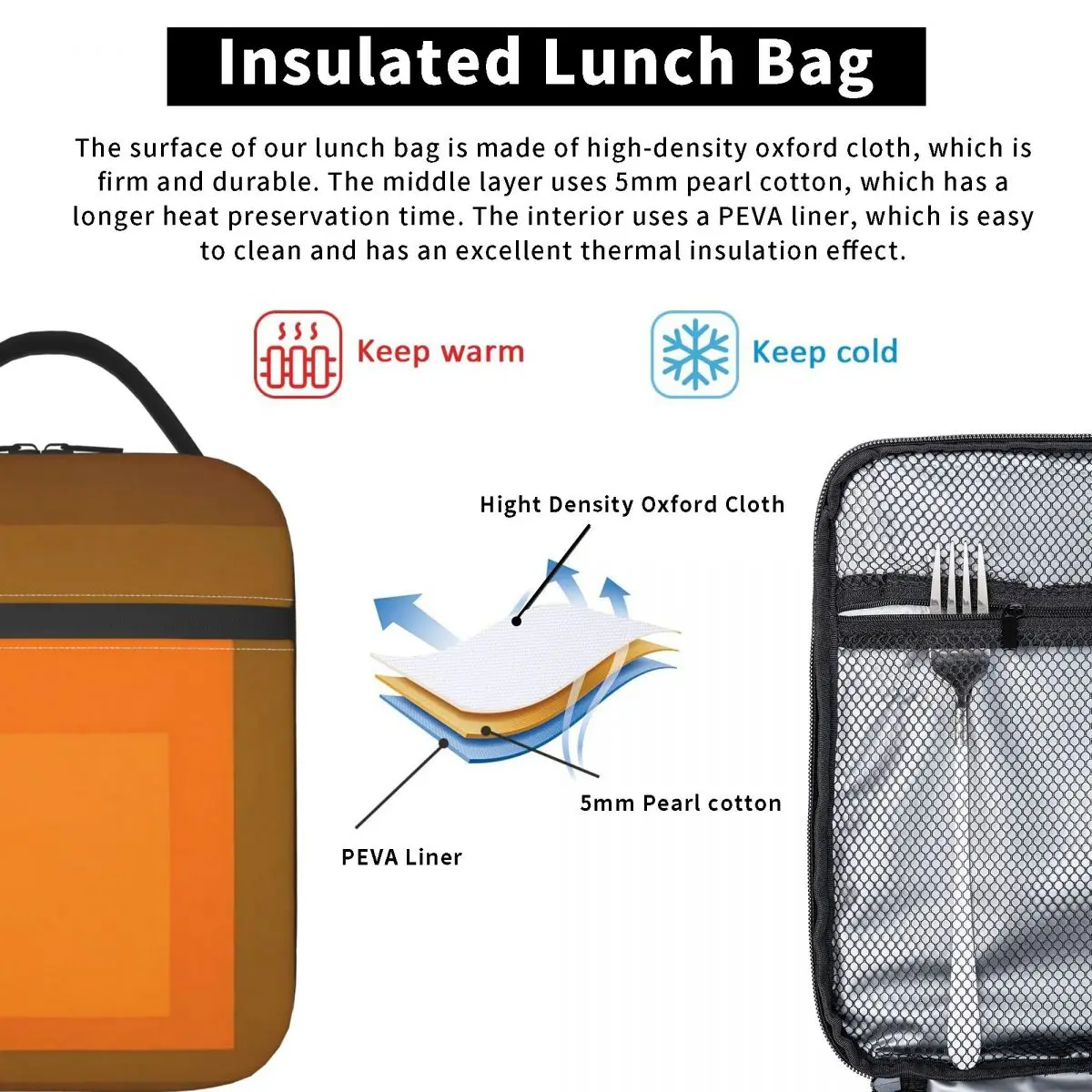 Josef Albers Homage To The Square Autumn Climax Insulated Lunch Bag for Women Kids Portable Food Boxes Thermal Lunch Box Tote
