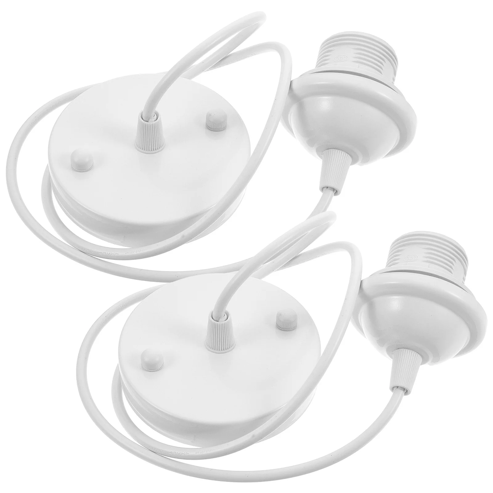 

2Pcs E27 Ceiling Bulb Holder Metal Base Light Socket Adjustable Cable Pendant Lamp Setup E27 Thread Lamp Holder