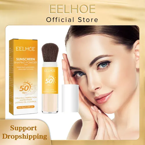 EELHOE-polvo de acabado para maquillaje, Control de aceite, resistente al agua, larga duración, mate Pa++ Spf 50 para protección solar facial, cosmético en polvo, 8g