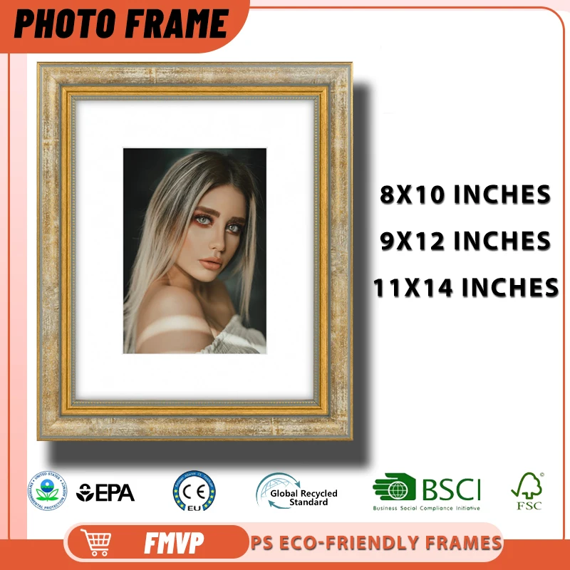 

Best Selling Frame Gold Distressed Patina Ideal for Classic Portraits Like Thoughtful Queen Display Frame