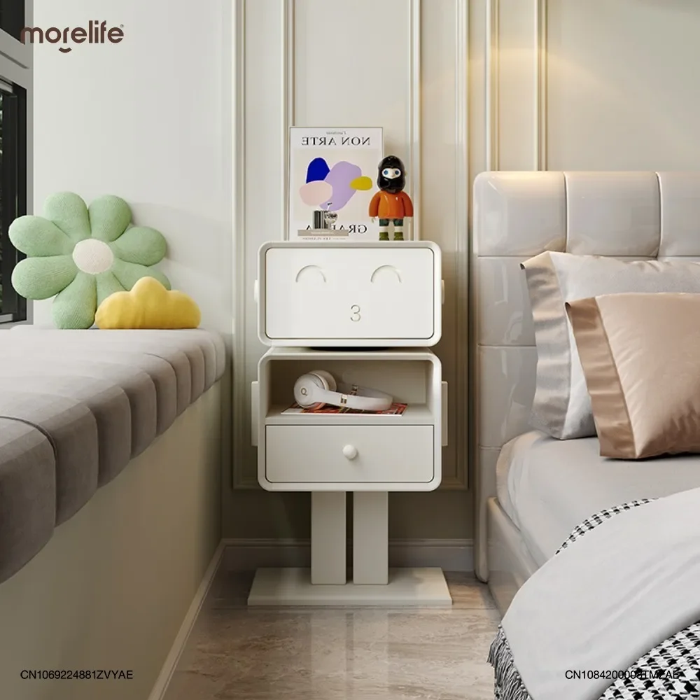 Cream Style Creative Sofa Edge Cabinet Children's Bedside Table Robot Storage Cabinets Minimalist Home Bedroom Nightstands K01