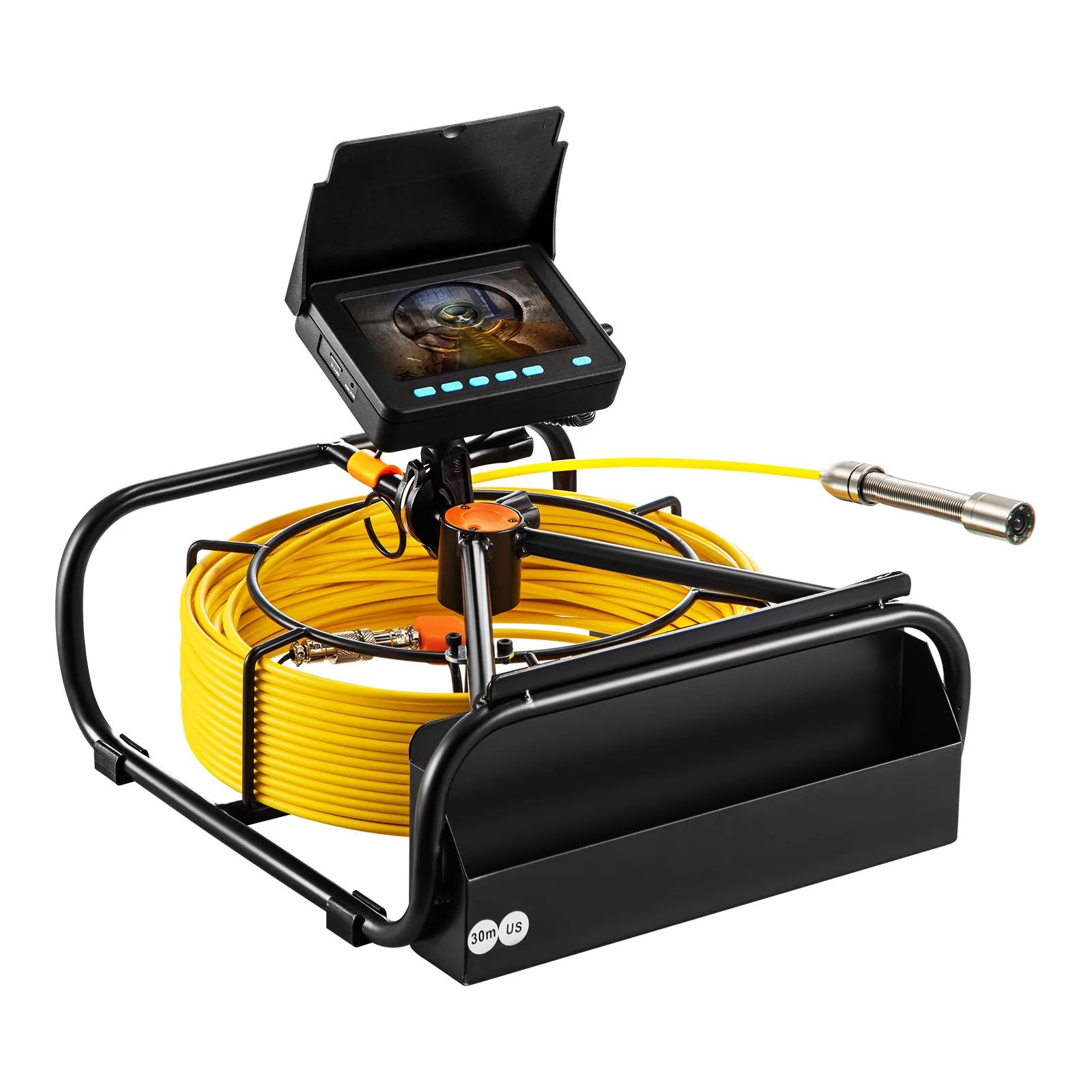 

SucceBuy Pipe Inspection Camera with DVR 16GB Micro SD Card 4.3 inch Monitor IP68 8500mHA Battery Sewer Industrial Endoscope 50M