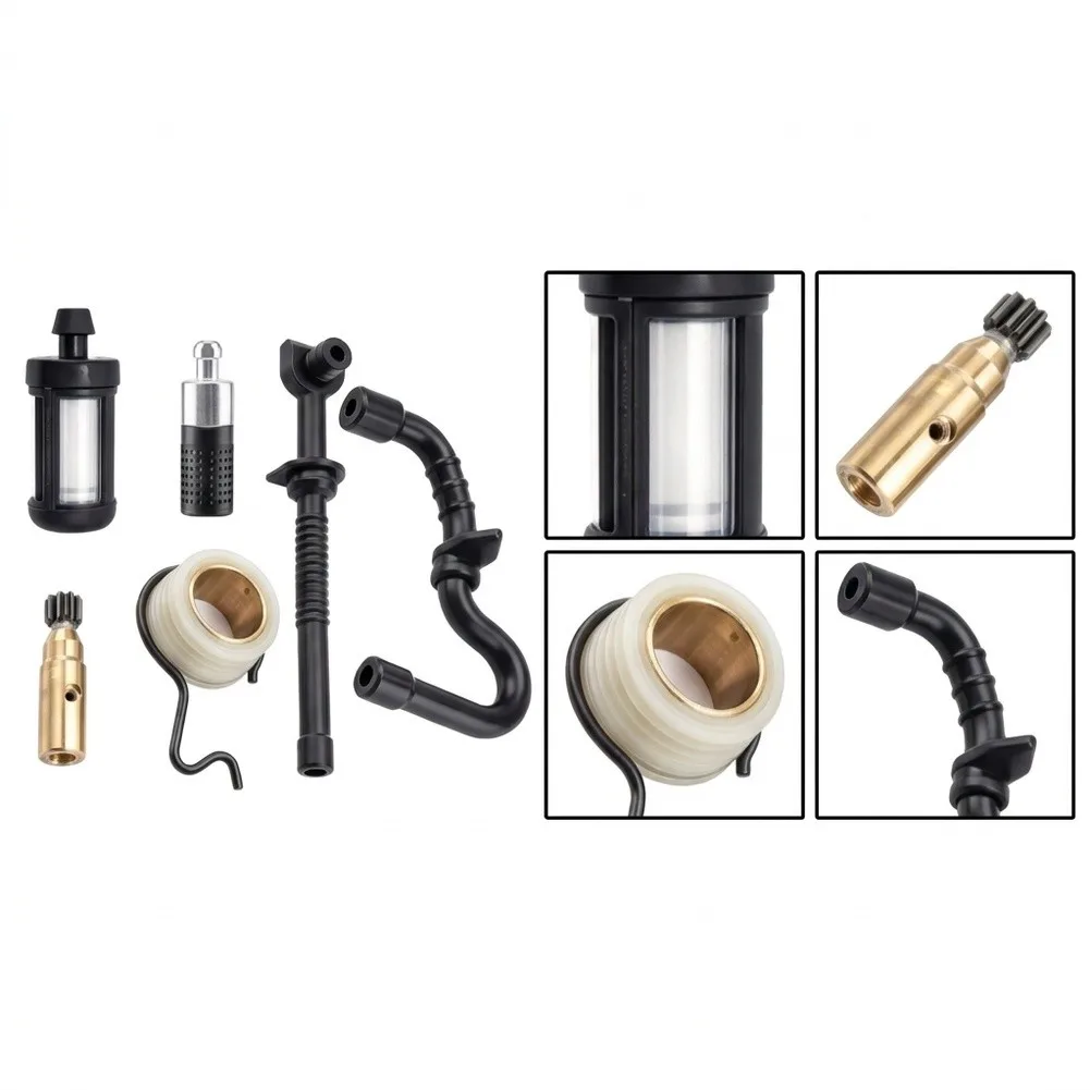 Oil Pump Fuel Line Filter Kit For MS180 MS170 018 017 Chainsaw Maintenance Parts Gear Spring Hose Repair For Service Accessories