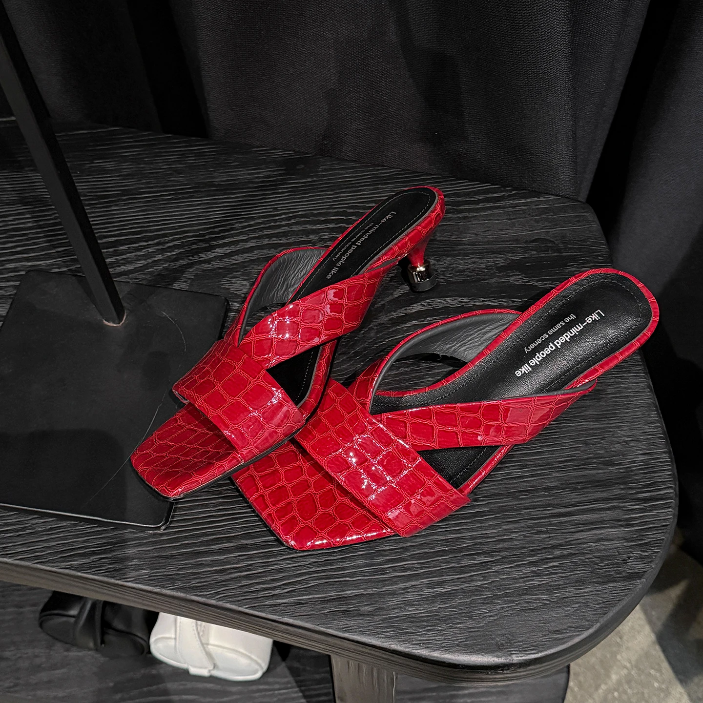 

Genuine Leather New Summer Thin High Heel Women Shoes Square Toe Slippers Ladies Pumps Platform Sandals Size 34-40