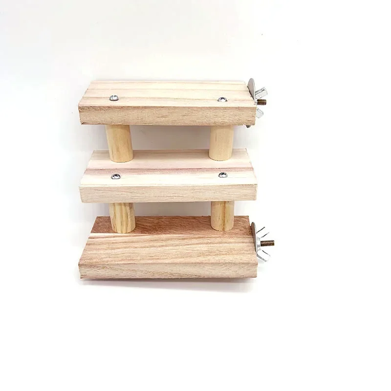 Natural Wood Pet Parrot Raw Wood Ladders Branch Stand Rack Squirrel Bird Hamster Branch Perches Chew Bite Toys Stick