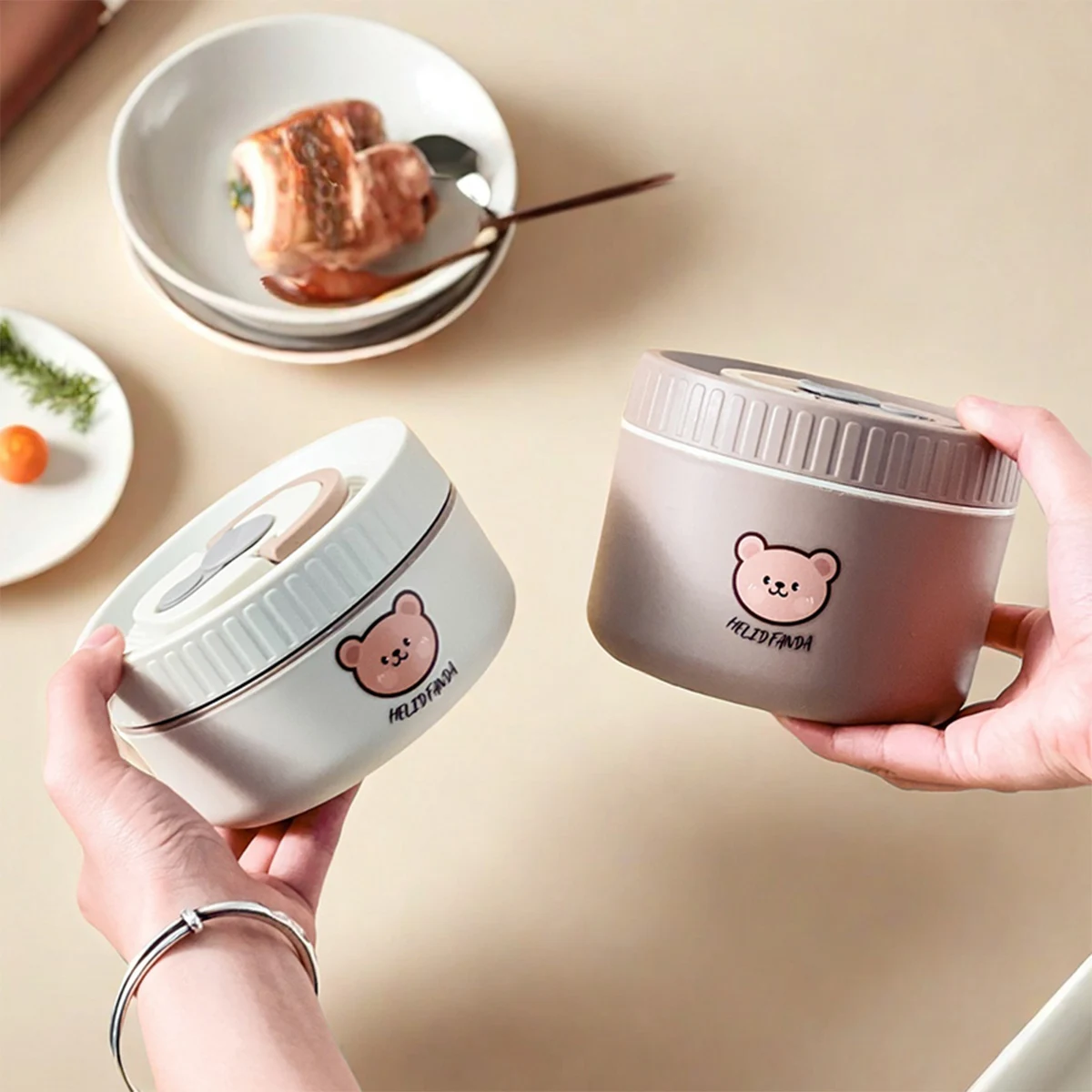 Microwaveable 304 Stainless Steel Thermal Bento Box Sealed Insulated Lunch Box Food Storage Container For Students School Picnic