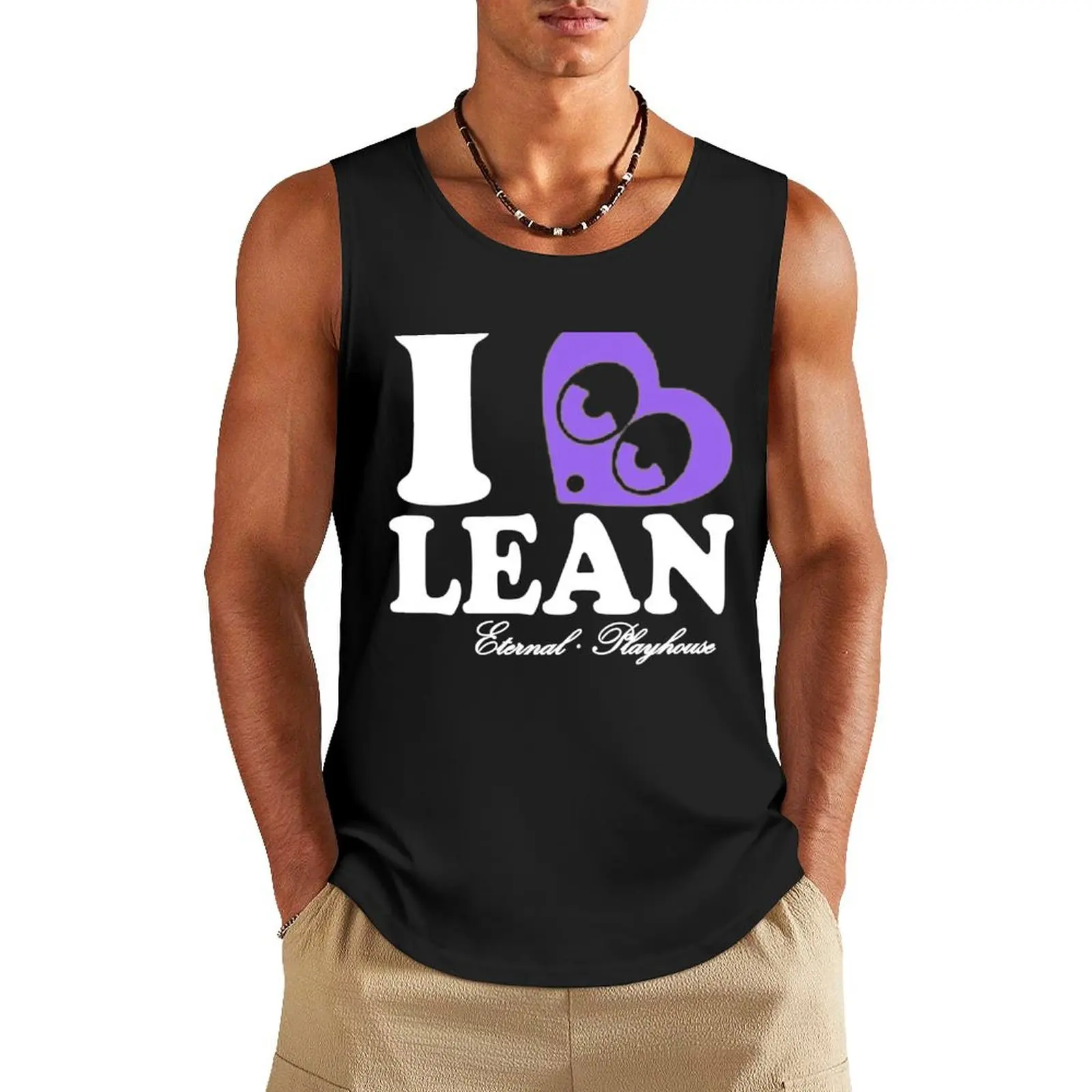 i heart lean Tank Top Men's gym muscle t-shirt running shirt underwear Men's tops