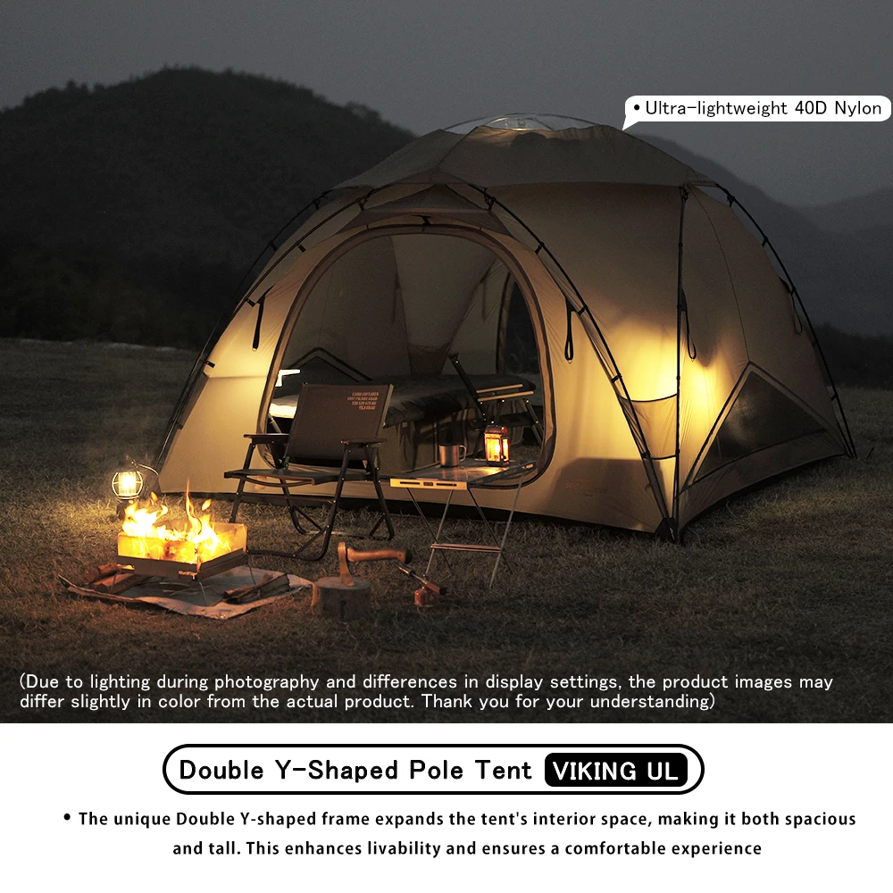 40D Nylon Dome Tent for 2 People, 9㎡, 4-Season