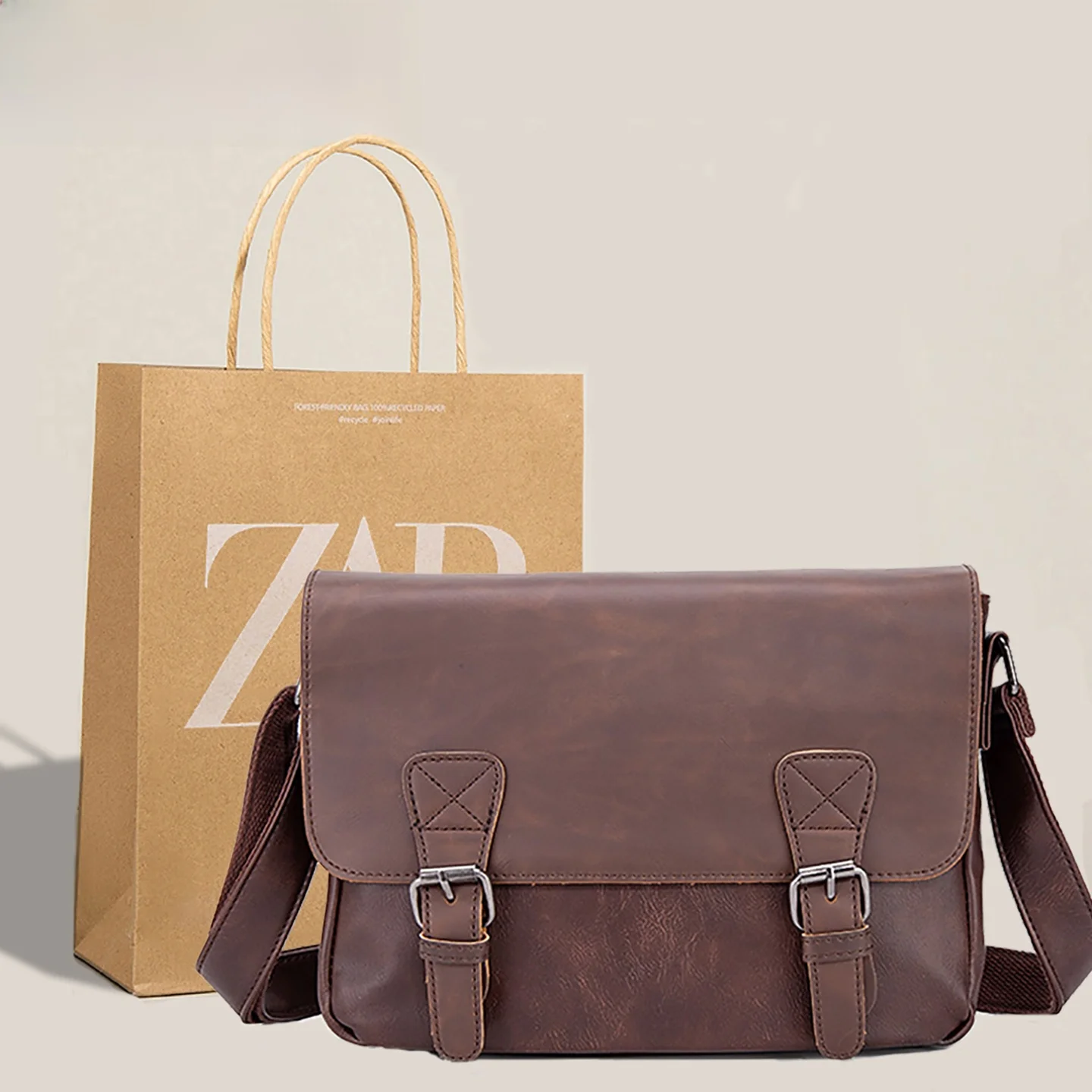 

Retro Menger Bag Men's Korean Sle Single oulder Bapa Commuter Casual Crossbody Bag Faion Busin Briease