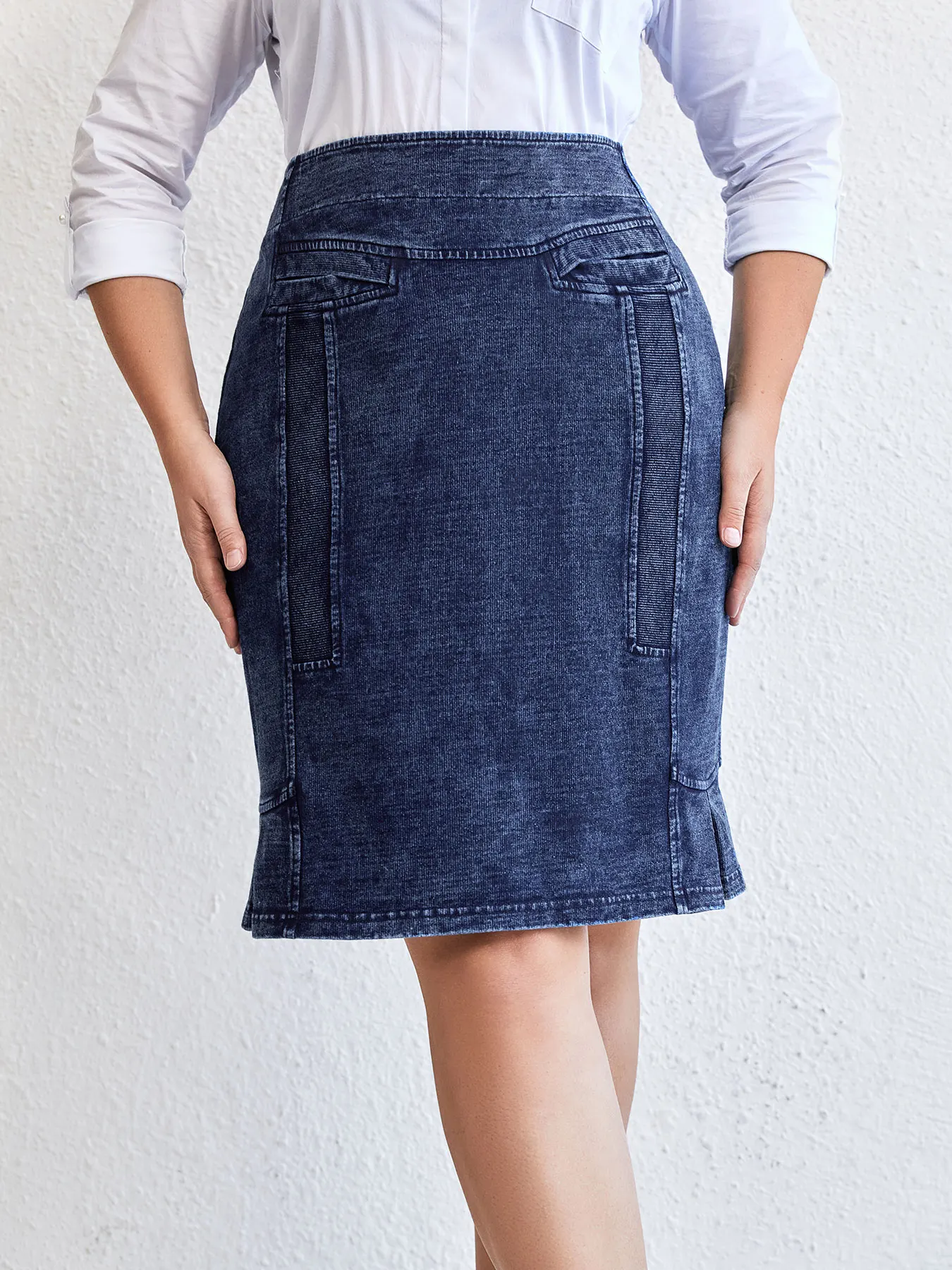 Falda de moda tejida de talla grande para mujer para primavera y otoño