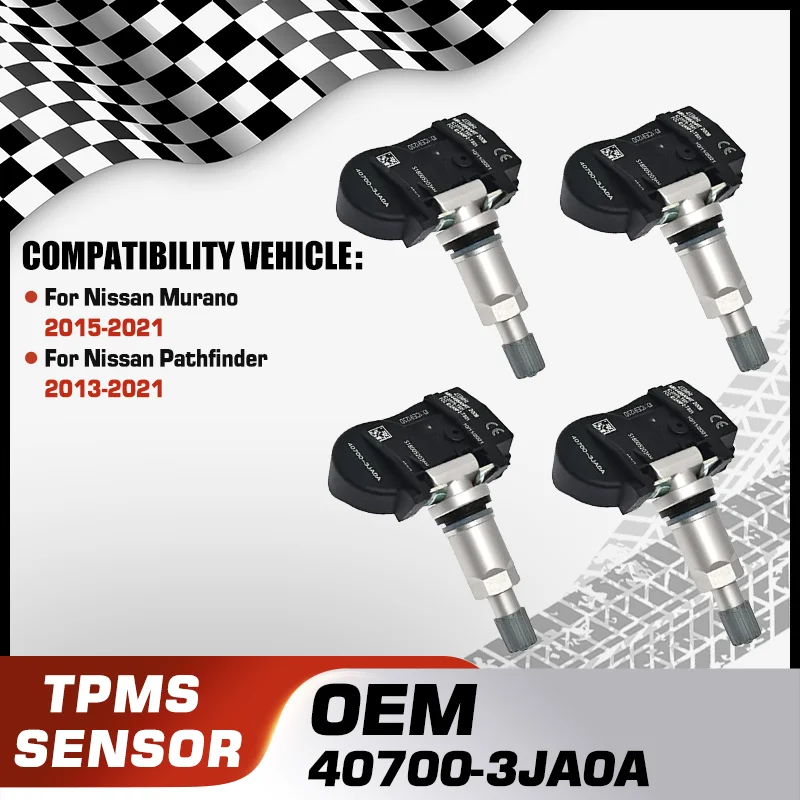 

40700-3JA0A 40700-3JA0B 1/4Pcs Tire Pressure Monitor Sensor TPMS For Nissan Murano 2015-2021 Nissan Pathfinder 2013-2021 433 MHz